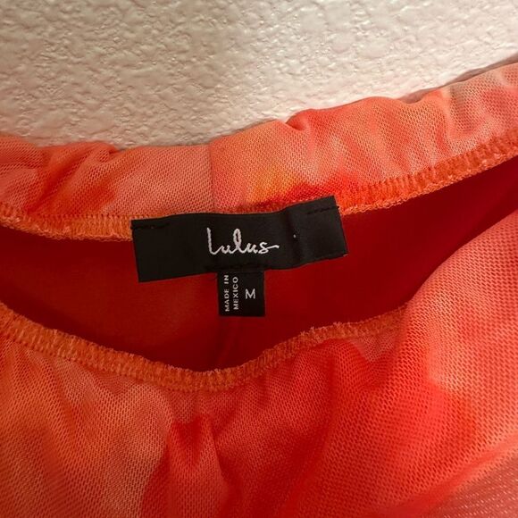 Coral Lulus Late Night Crush Orange Multi Mesh - Picture 5 of 6
